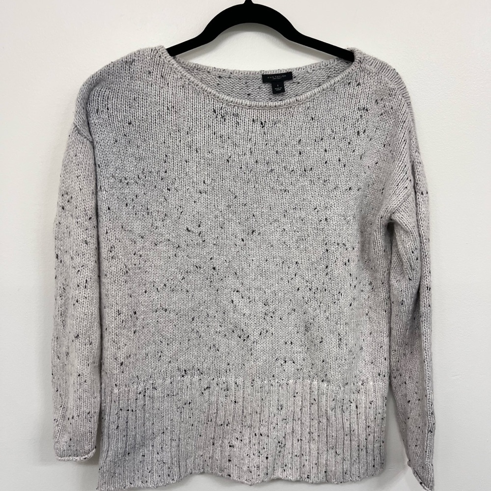 Ann Taylor Light Gray Speckled Sweater